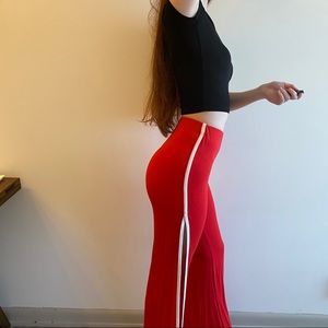 Split leg stretch bellbottoms